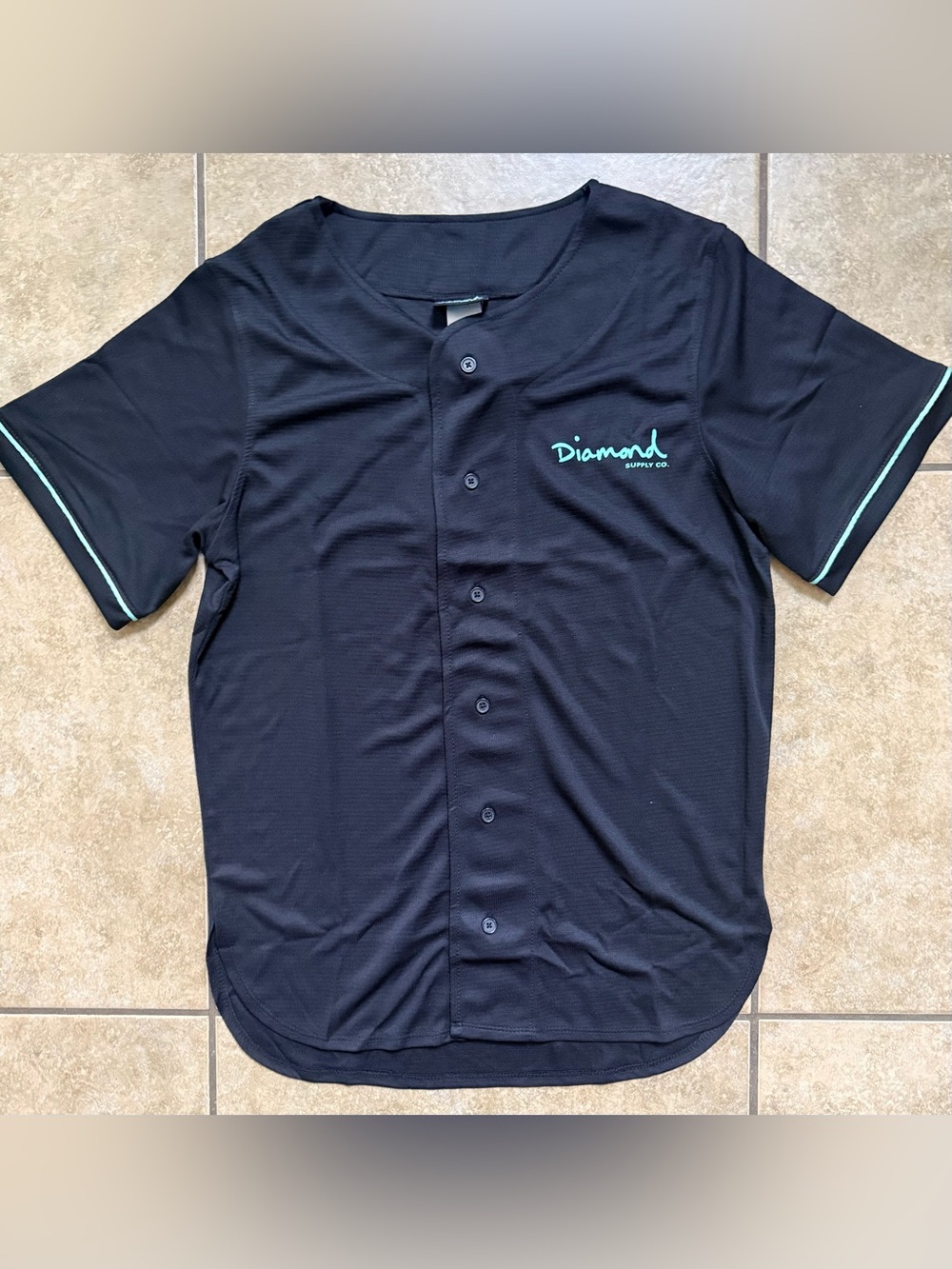 Diamond Supply Co. Baseball Jersey Men's Size Small Black New FAST SHIPPING
